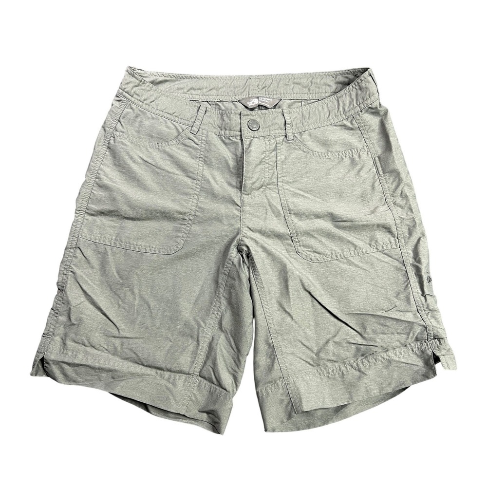 The North Face Women's 6 Horizon Hiking Outdoor Shorts Sage Green Nylon Blend